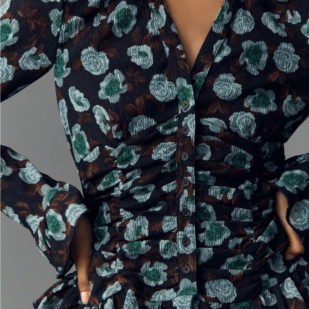 Anthropologie Maeve V Neck Ruffle Top - Picture 4 of 9